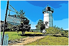 East Chop Lighthouse on Marthas Vineyard -Digital Painting